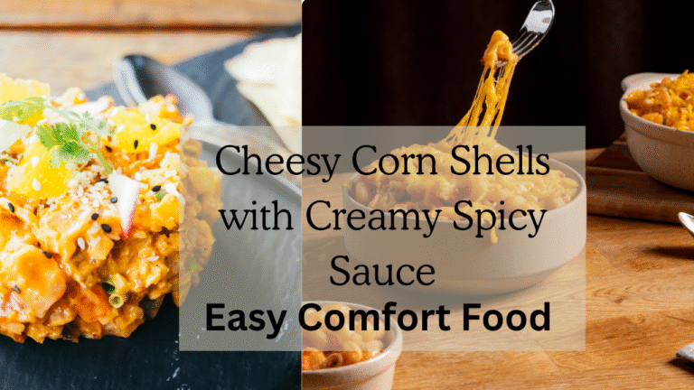 Cheesy Corn Shells with Creamy Spicy Sauce | Easy Comfort Food